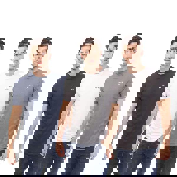 Nicce Mens Melstone T-Shirt (Pack of 3) - White/Navy/Grey