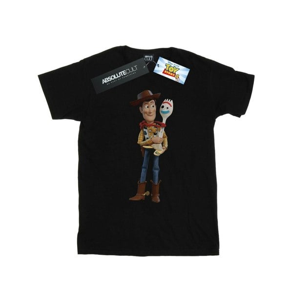 Disney Mens Toy Story 4 Woody And Forky T-Shirt - Black
