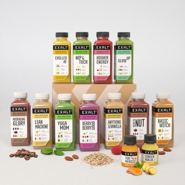 EXALT 13 Protein Smoothies, Cold-Pressed Juices & Juice Shots - Trial Box