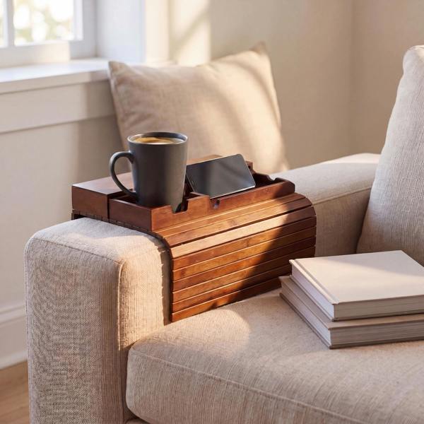 Maison des Cadeaux Bamboo Sofa Armrest Tray