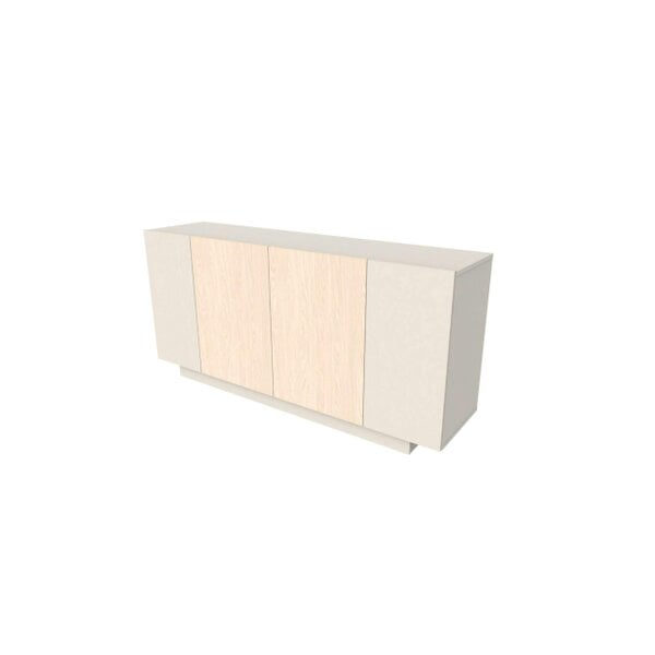 Decortie Victor Console Sideboard 4 Doors Sandstone Sonoma Oak White 170 x 42.1 x 80.3 cm (Sandstone and Sonoma Oak and White)