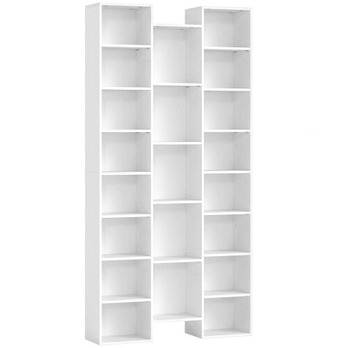 Wyld Haus Elpa Wooden White Twenty One Compartment Storage Bookcase