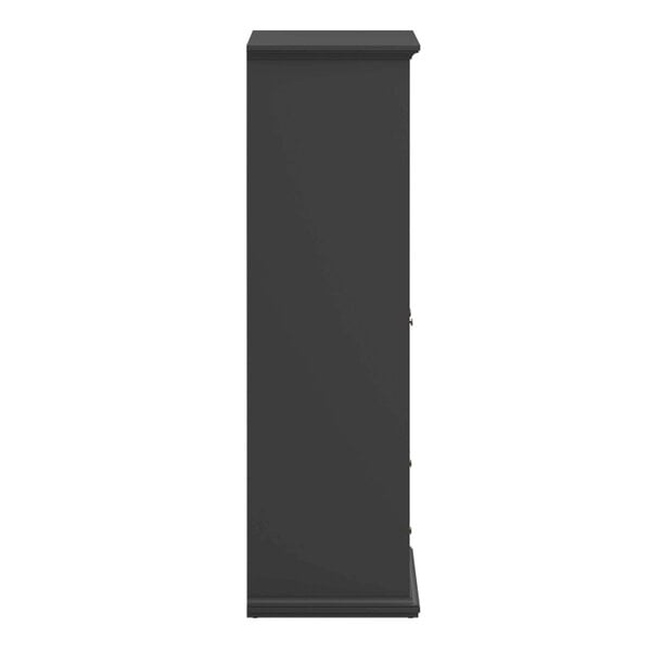 Wyld Haus Osaka Farmhouse Dark Grey Wooden Wardrobe 4 Doors 2 Drawers