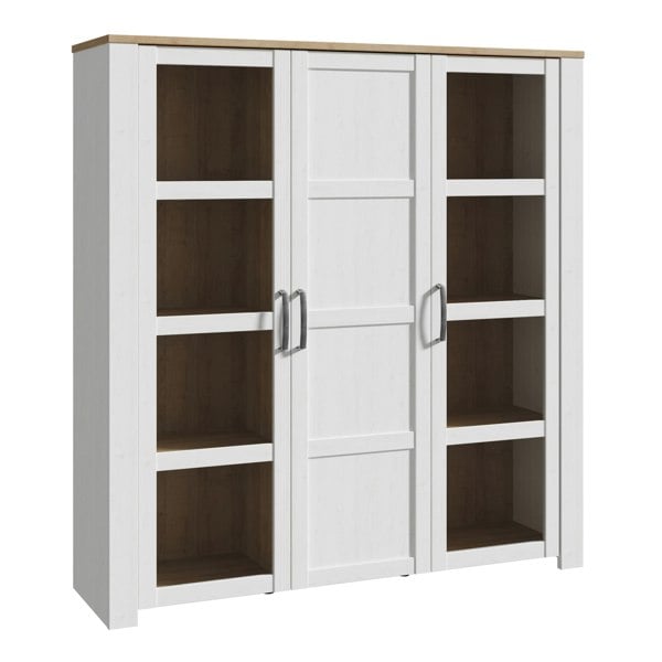 Furniture To Go Bohol Large Display Cabinet in Riviera Oak/White