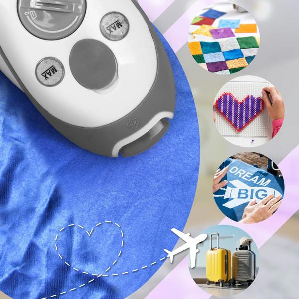 Duronic SI2 WE Mini Travel Steam Iron 375W White 50ml Variable Temperature for Holidays Quilting & Crafts