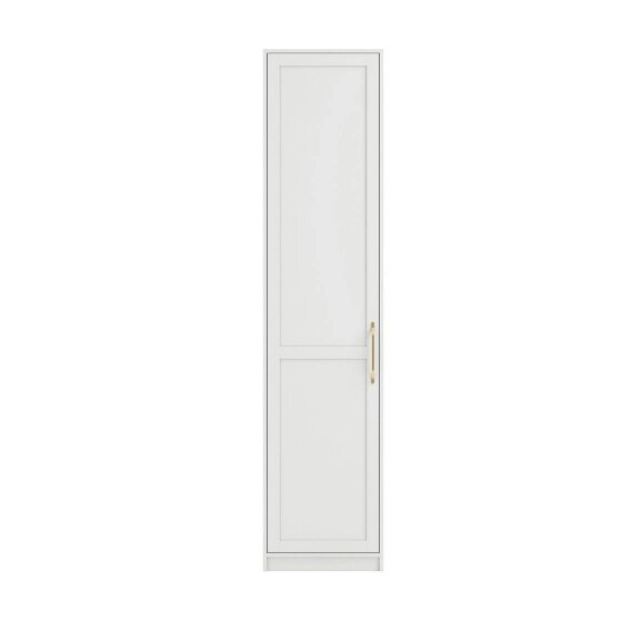 Wyld Haus Kahs White Wooden 1 Door Storage Wardrobe Gold Handles