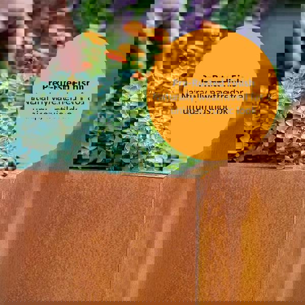 Nicoman Corten Steel Trough Planter Pre-Rusted 80cm x 30cm