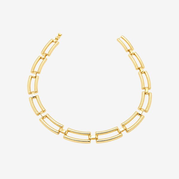 Uchi & Soto Shikaku Gold Rectangle Link Statement Necklace