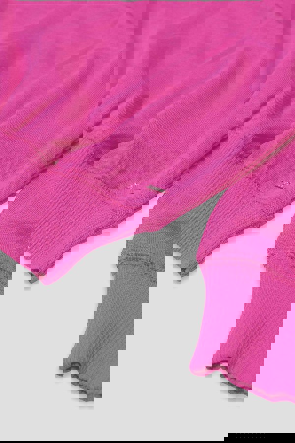 ENORSIA Ribbed Hem Cropped Sweatshirt