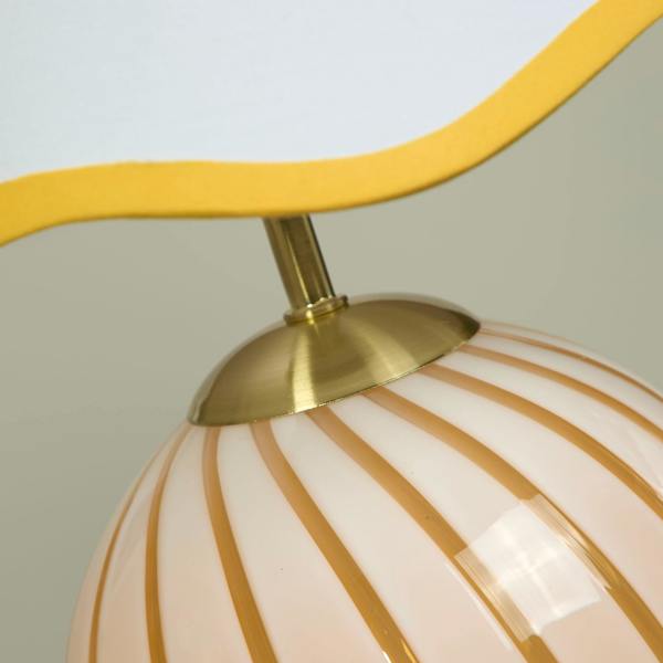 Lighting Collection Galway Yellow Striped Glass Table Lamp