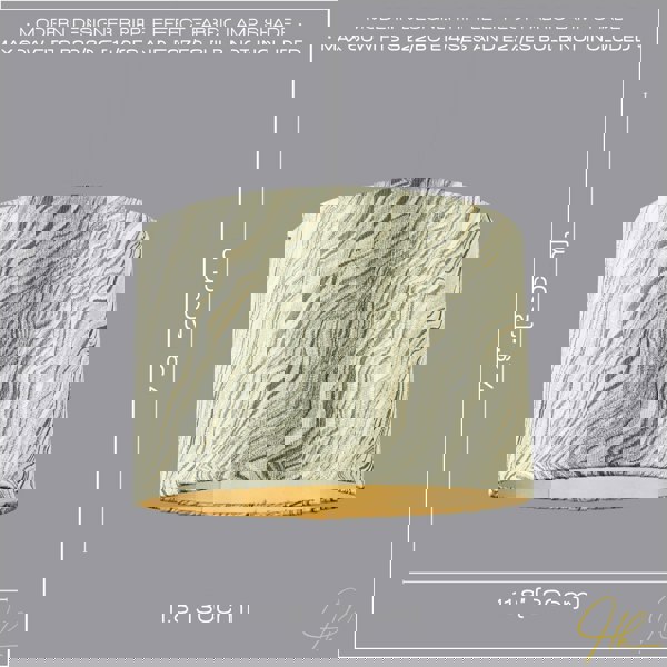 Modern Textured Silver and Gold Jacquard Lamp Shade with Wavy Design Image 6