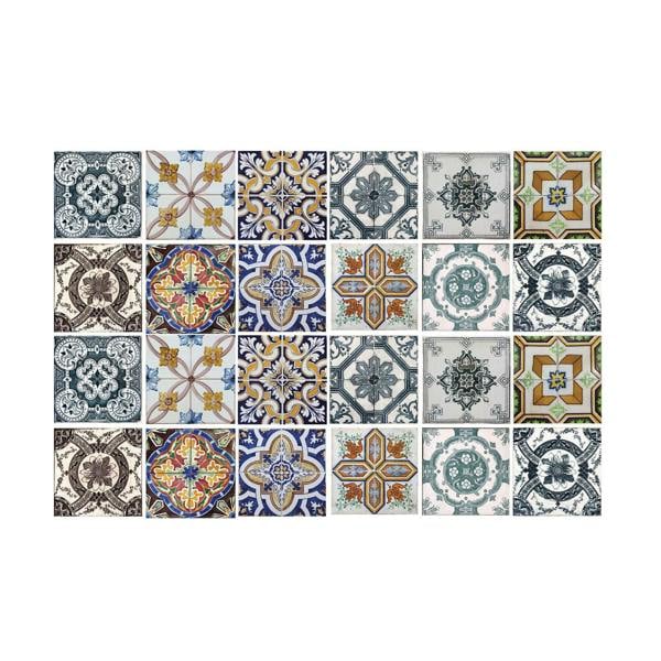 WT1583 - Corfu Colourful Mediterranean Wall Tile Sticker Set - 15 x 15 cm (6 x 6 in) - 24 pcs