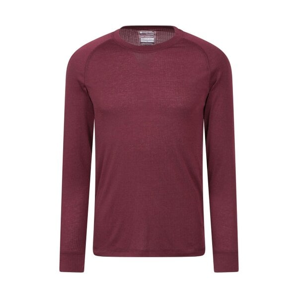 Mountain Warehouse Mens Talus Round Neck Long-Sleeved Thermal Top - Burgundy