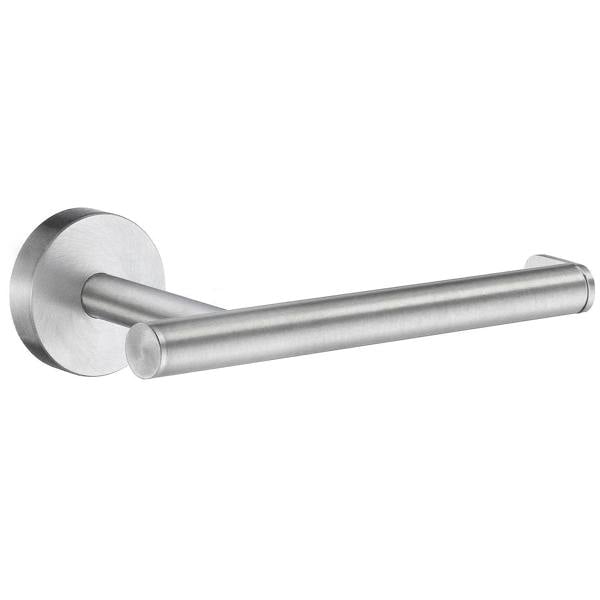 Brushed chrome toilet roll holder