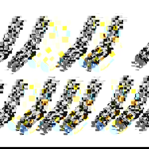 Anyfootwear 5 Pairs Size 5-9 of Fashion Long Sock Cartoon Personalized Nature Multi color Block For Men Woman Winter Warm Comfortable Accessories