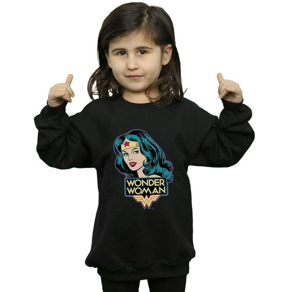 Wonder Woman Girls Head Cotton Sweatshirt - Black