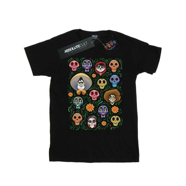 Disney Mens Coco Heads Pattern T-Shirt - Black