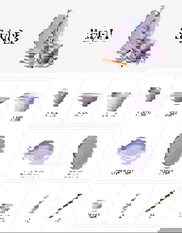 Eliana Dinner Set, Purple-Rit Concept-Rit Concept