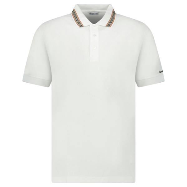 Burberry ‘Hartford’ Striped Check Polo White - chancefashionco