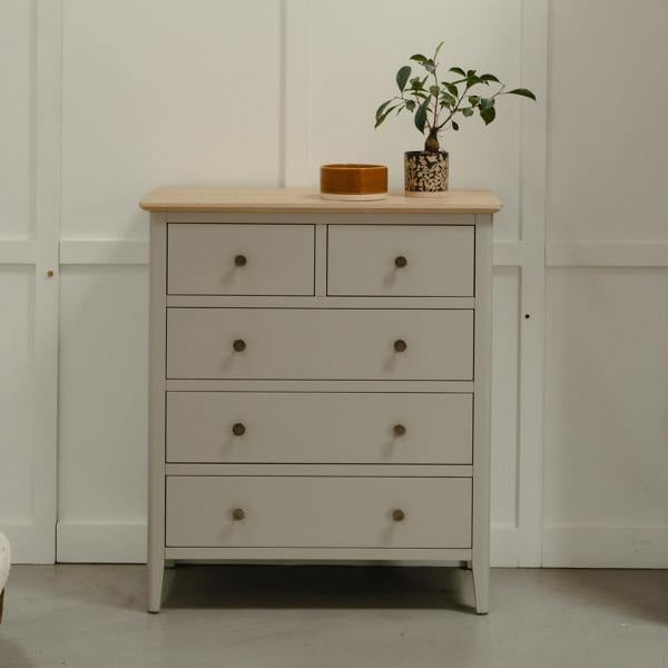 Pembroke Wooden 2 over 3 Chest of Drawers, Assembled Bedroom Storage