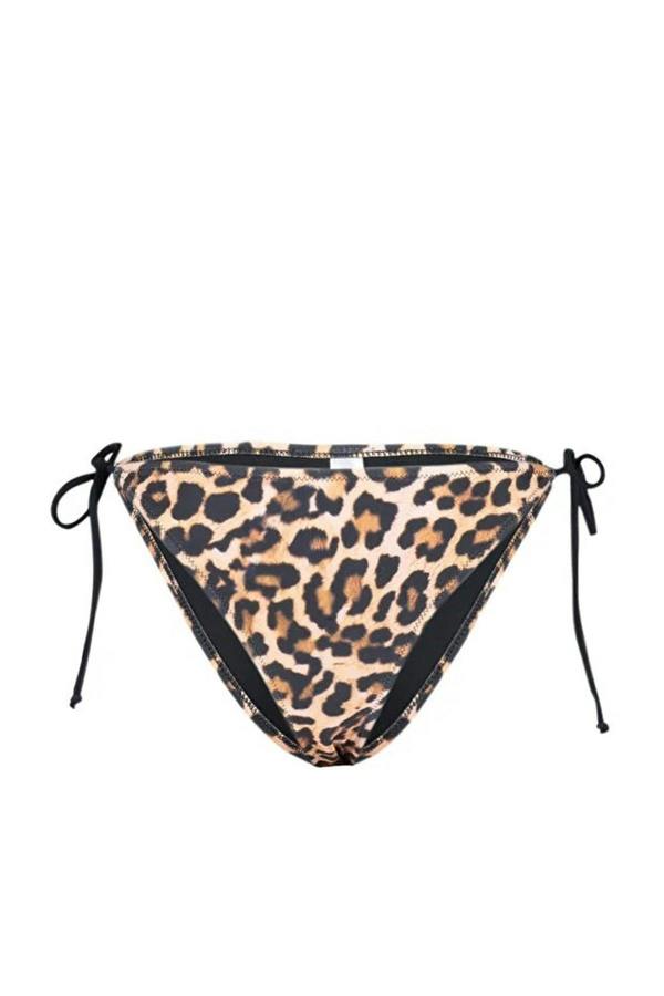 WOVCOR Leopard Print Regular Waist Bikini Bottom