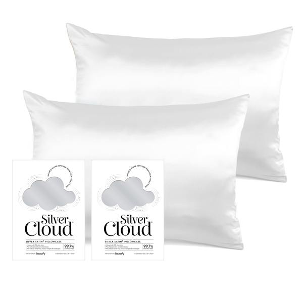 Silver Cloud Beauty Silver Cloud Silver Satin Pillowcase Twinpack