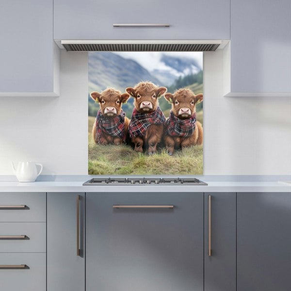 Warren Reed - Designer Trio Of Baby Highland Cows Kitchen Splashback