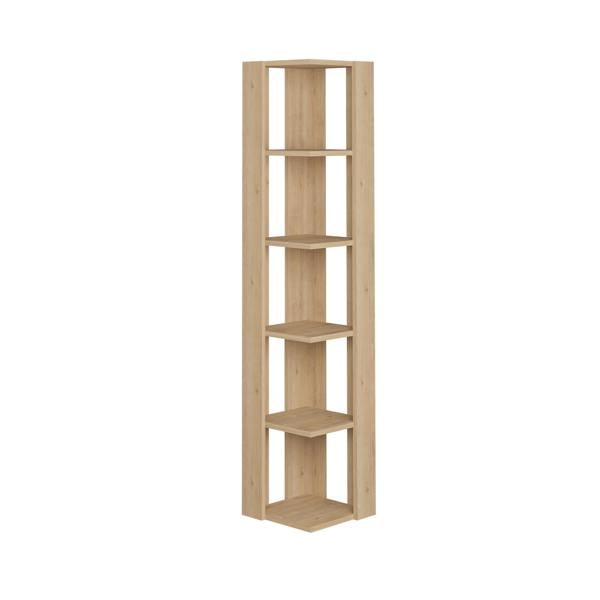 Decortie Nati Tall Corner Bookcase Modern Shelving Unit Space-Saving Storage 161cm