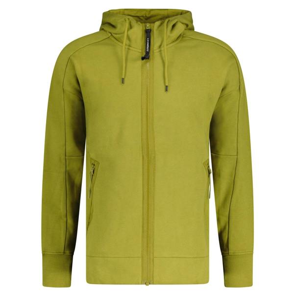 CP Company Goggle Hooded Zip Up Sweatshirt Olive - chancefashionco