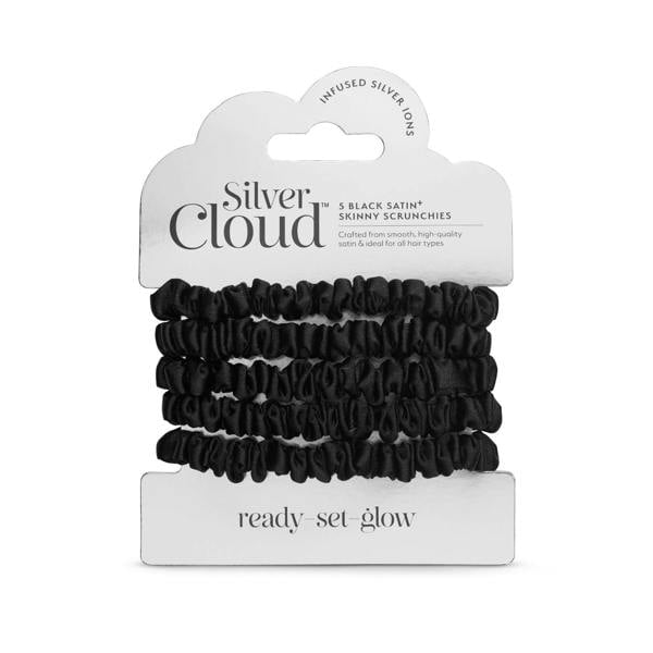 Silver Cloud Beauty Silver Cloud Skinny Hair Scrunchie Black 5 Pack