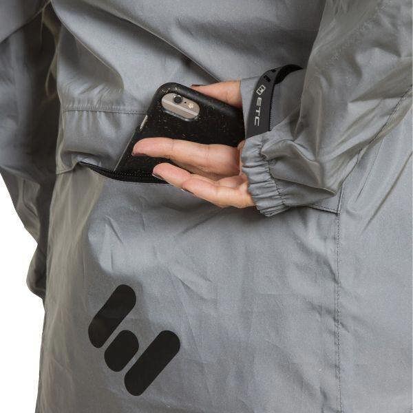 ETC Ladies Arid Weatherproof Reflective Cycling Rain Jacket - Silver