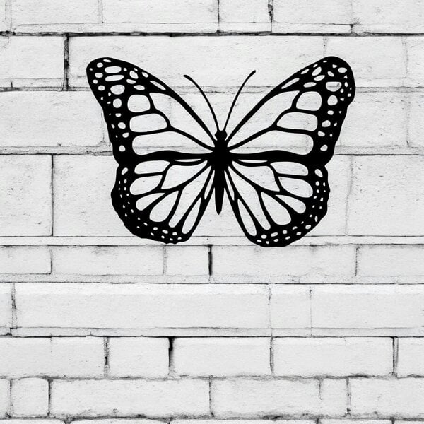 EDH Door Hardware Black Metal Butterfly Silhouette Wall Art – 24 x 38 CM | Elegant Metal Butterfly Wall Décor for Indoor & Outdoor