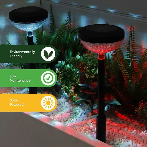 Gardenwize Pack of 2 Multi-Coloured Solar LED Garden Stake Lights