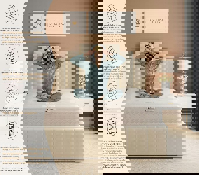 DS Living Sanctuary Gel Enhanced 1000 Pocket Sprung Hybrid Mattress - 4ft6 - Double - Aurora by DS Living