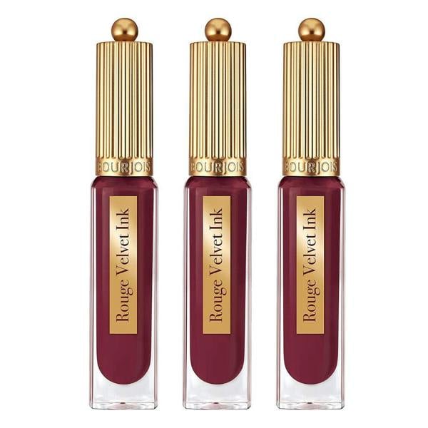 Bourjois Paris 3 x Bourjois Rouge Velvet Ink Lipstick - 11 Raisin-Terdit 3.5ml