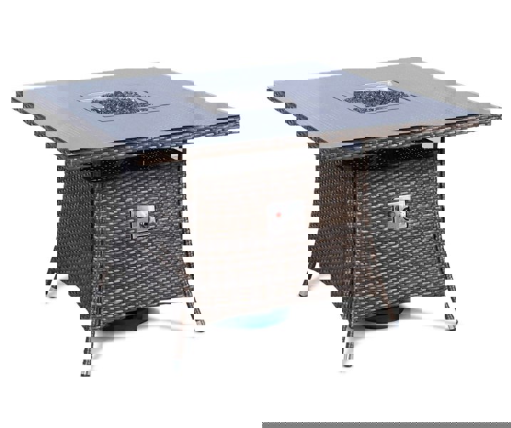 Giardino Fire Pit 4 Seater Square Rattan Dining Table