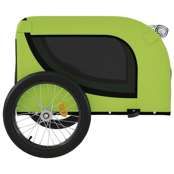 Berkfield Dog Bike Trailer Green and Black Oxford Fabric and Iron