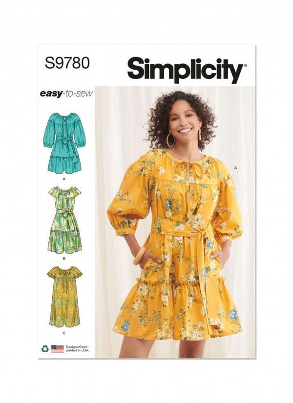 Simplicity Sewing Pattern 9780, Dresses for Women, H5 (6-8-10-12-14) - Easy