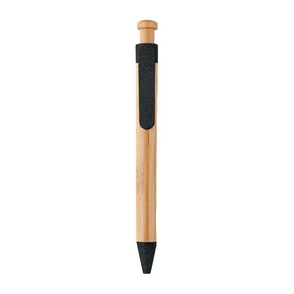 MidOcean Toyama Bamboo & Wheat Straw Ballpoint Pen - Black - 
