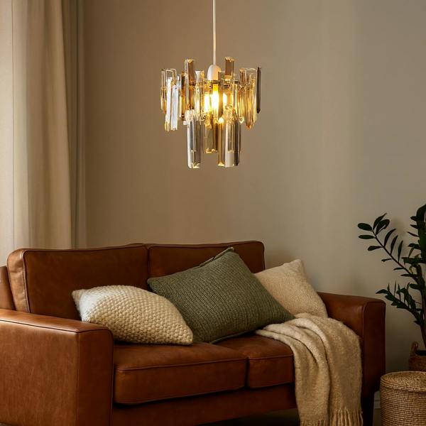 Pagazzi Lighting Onega Champagne and Smoked Glass Easy Fit Pendant Shade