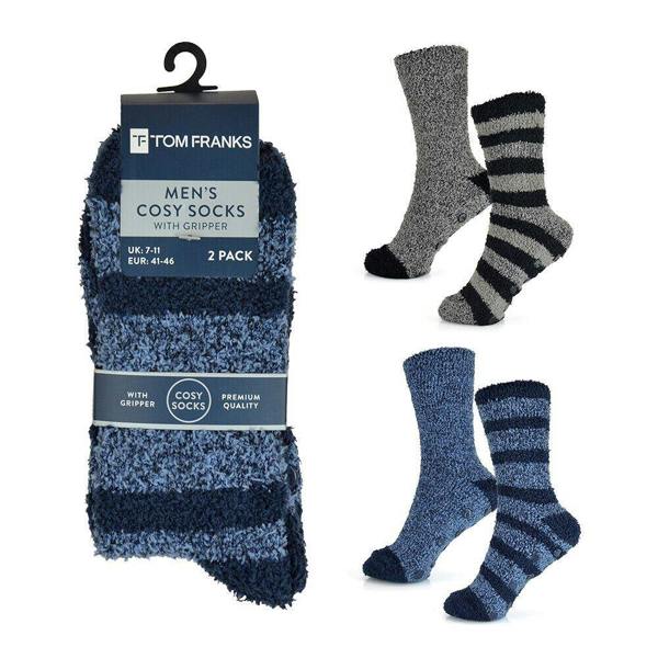 Tom Franks Mens Tom Franks Warm Soft Cosy Socks With Gripper SK882