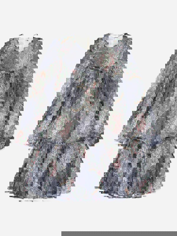 Etro Girls Paisley Woven Dress in Blue