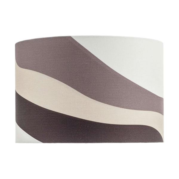 Taupe and Brown Linen Lamp Shade with Inner and Outer Wavy Design Image 5