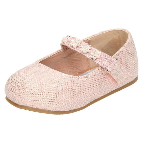 Savannah Girls Savannah Flat Ballerinas With Flower Diamante Trim