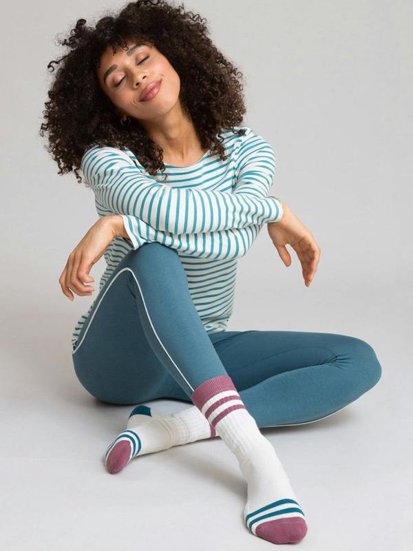Kite Womens Organic Lytchett Side Stripe Leggings Steel