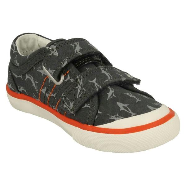 Start-rite Boys Startrite Shark Detailed Canvas Shoes Wave