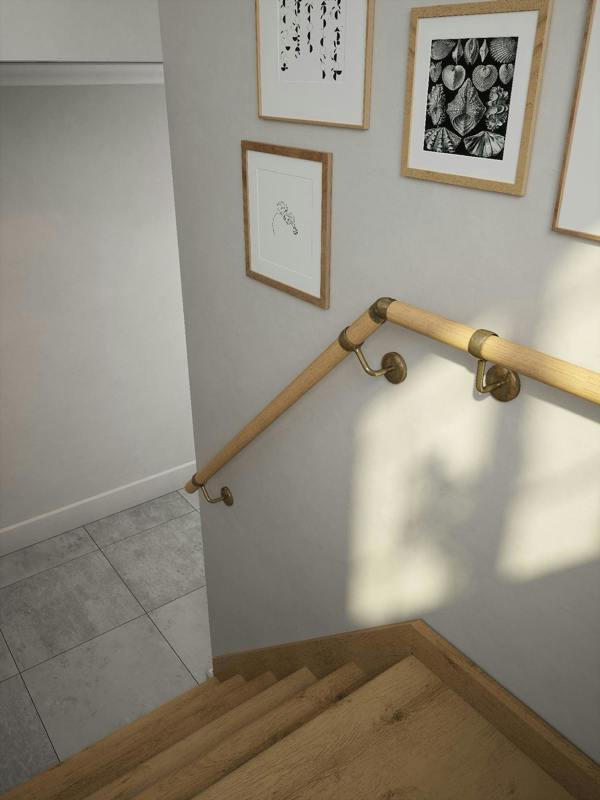Handrails Direct Arden Natural Pine Half Turn Handrail