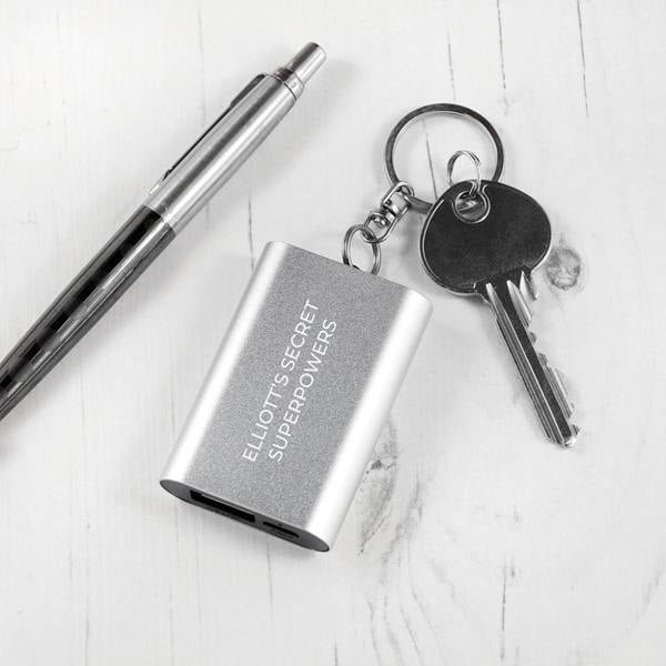Abode Home & Gifts Personalised Emergency Power Bank Keyring