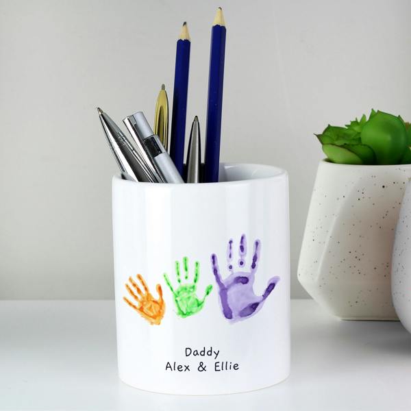 Personalised Children's Drawing Photo Storage Pot - product in use