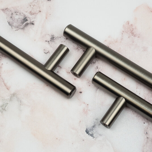 Handle & Home Gunmetal T-Bar Handles & Coordinating Pull Knob